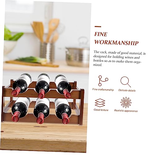 Soporte para botellas de vino PRETYZOOM de madera miniatura 4
