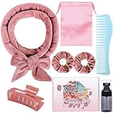 Hair Curlers to Sleep in No Heat Curling Rod Headband For Long Hair Overnight Heatless Curls For Women velvet Hair Rollers, Bottle, Hair Clips, Scrunchie, Rat-tail Comb
