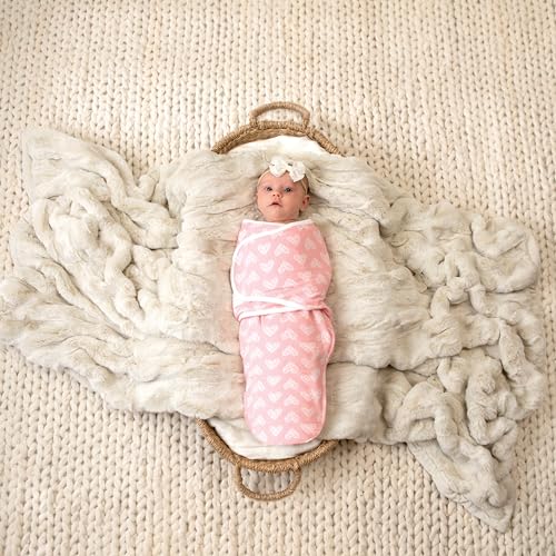 Image of aden + anais Essentials Easy Swaddle Wrap Quick Change with Bottom Zipper, Snug Cotton Knit Baby Wrap Swaddle Blanket for Newborns, TOG 1.0, 3-Pack, Briar Rose, 0-3 Months, Small /Medium