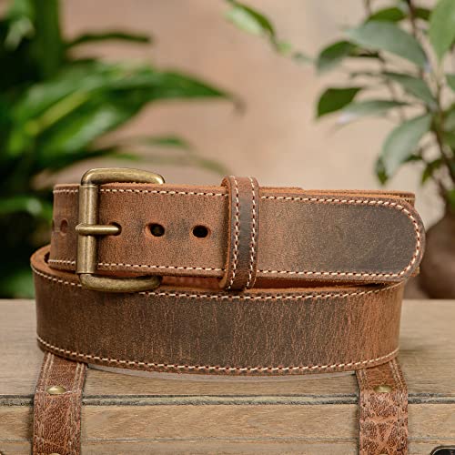 Bullhide Belts Mens Leather Steel Core Belt, Heavy-Duty, Genuine Full Grain Stitched Leather Belts 1.50" Wide Made in the USA4