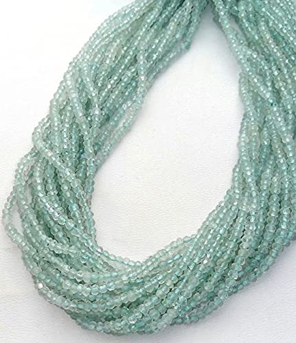 Fil d'aigue-marine en perles facettées de 3 mm pour composer un bijou d'anniversaire personnalisé