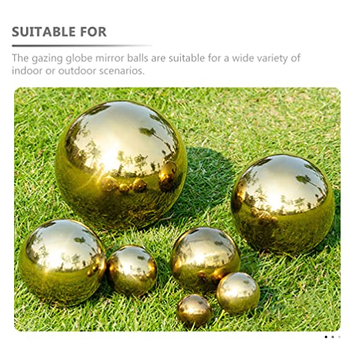 Cabilock Edelstahl Gartenkugel 15cm, Spiegelpoliert Reflektierende Gazing Ball, Goldene Dekokugel FüR AußEnbereich, Rostfrei Und Langlebig, Ideal FüR Garten Dekoration