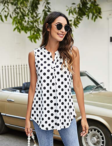 Newchoice Women's Tank Tops Soft Comfy Sleeveless Casual Summer Blouse V Neck Printed Classy Shirts (Floral2, Xl) #TOP2