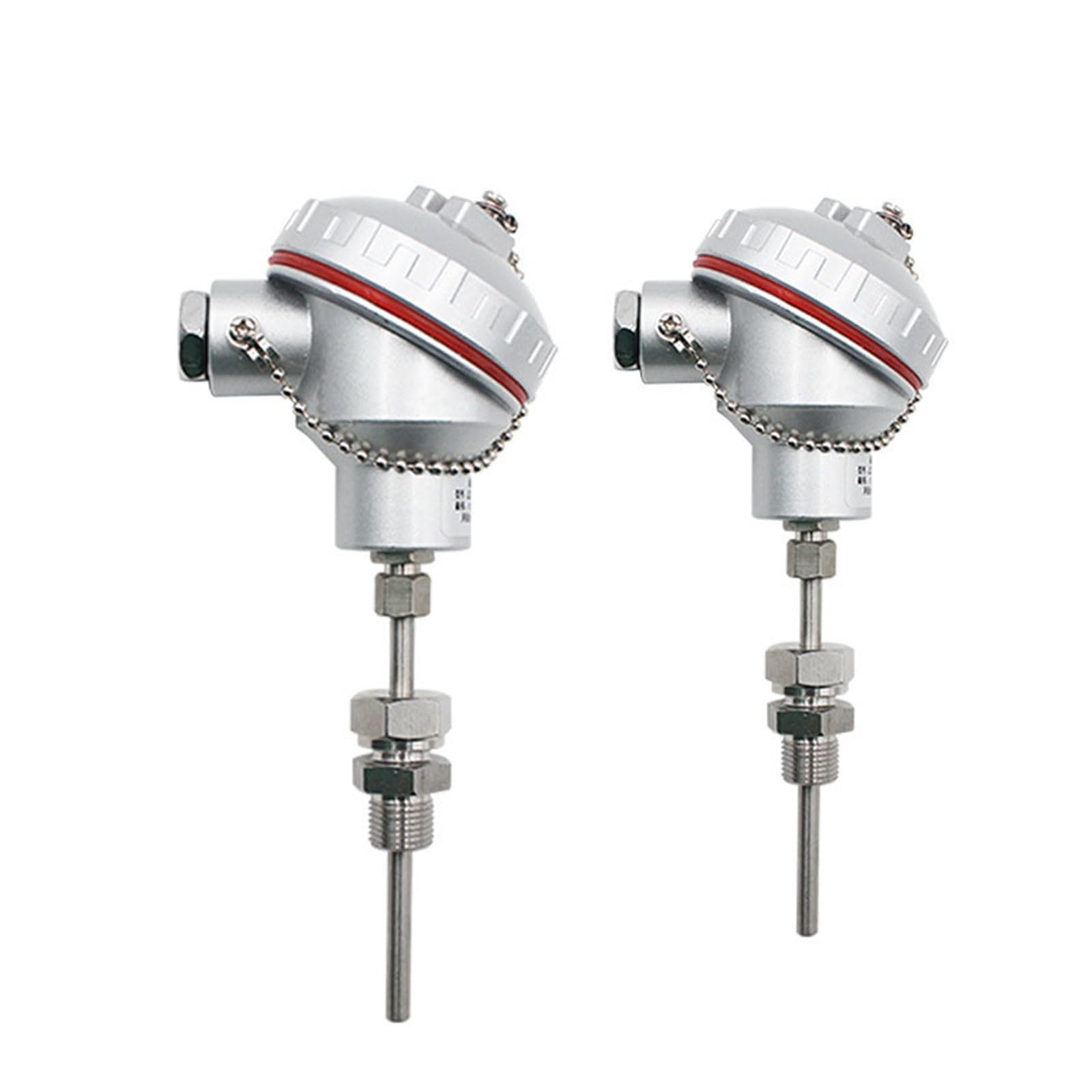Sensor de temperatura, Sensor de temperatura PT100, transmisor, caja de conexiones, sonda índigo, 50-300 mm, QDY60B(Probe 300mm)