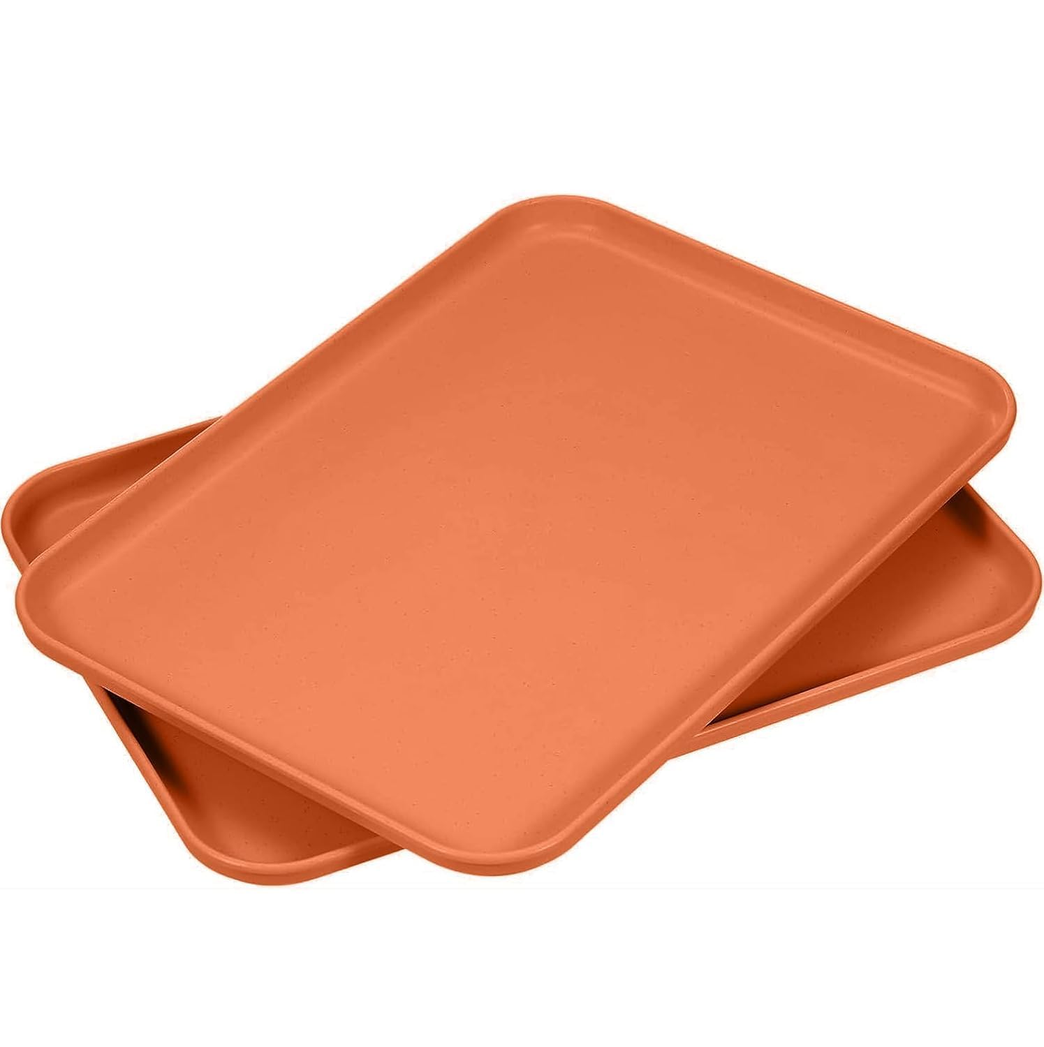 Wheat Straw Serving Platters – 31CM Reusable BPA-Free Snack & Appetizer Trays for Parties, Camping, Picnic & Kitchen (2, Orange)-image-14