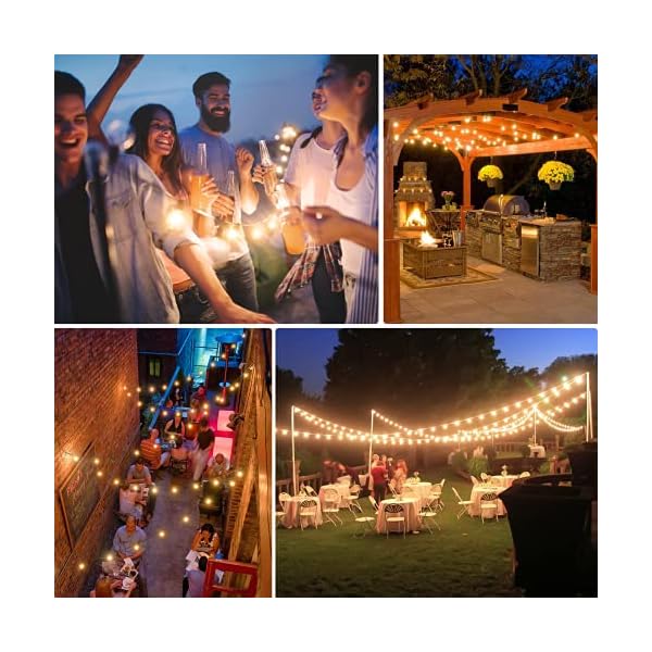 Brightever 30,5 m Outdoor G40 LED Globe Lichterkette Dimmbar Wasserdicht Bruchsichere Lichterkette mit 52 Glühbirnen… – Bild 8