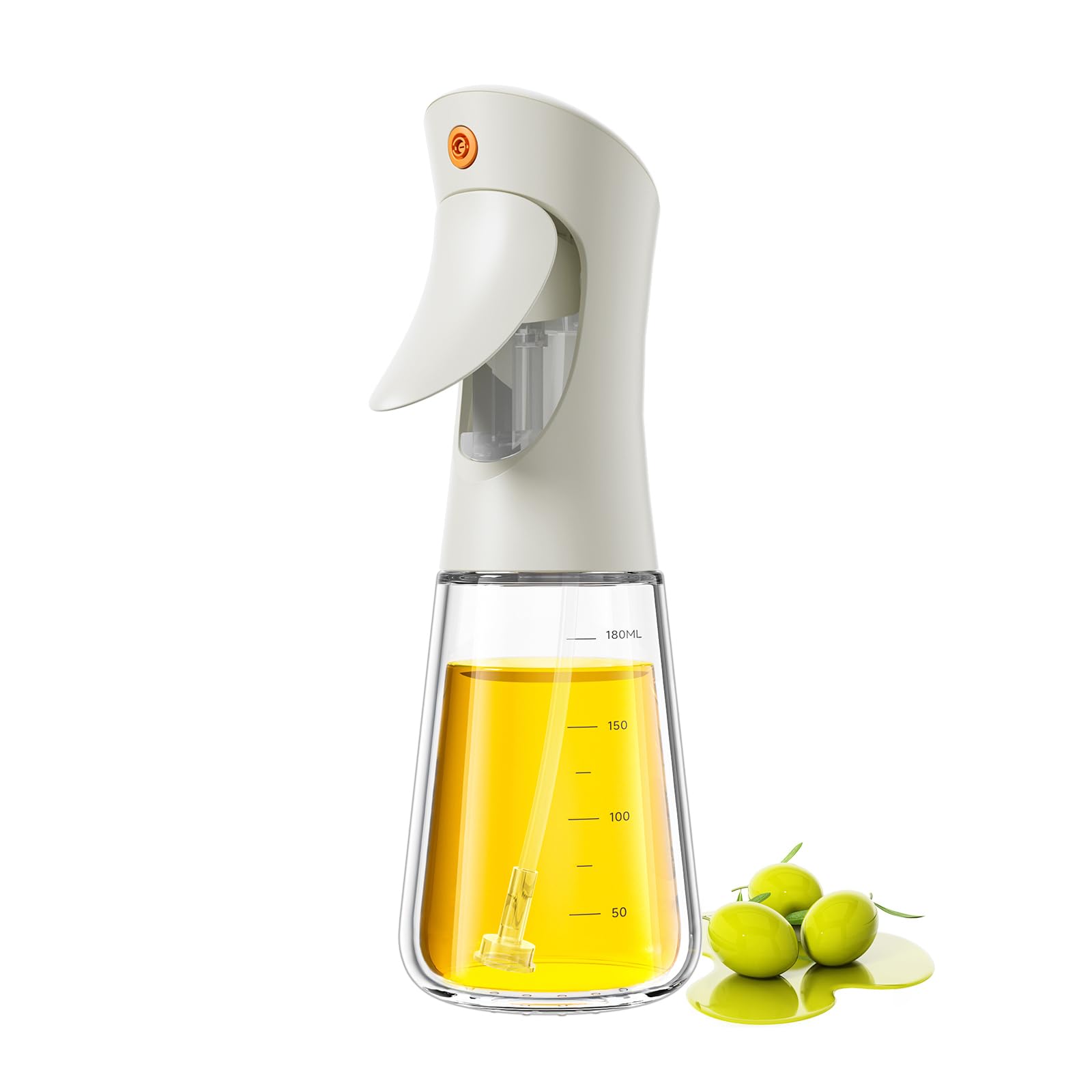 Ibergrif White 180 Ml Glass Oil Sprayer And Dispenser,