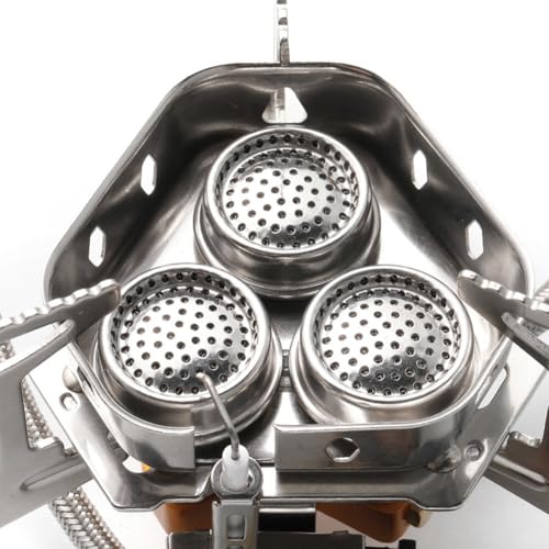 Réchaud à gaz portable à trois brûleurs robuste pour cuisson extérieure - 4