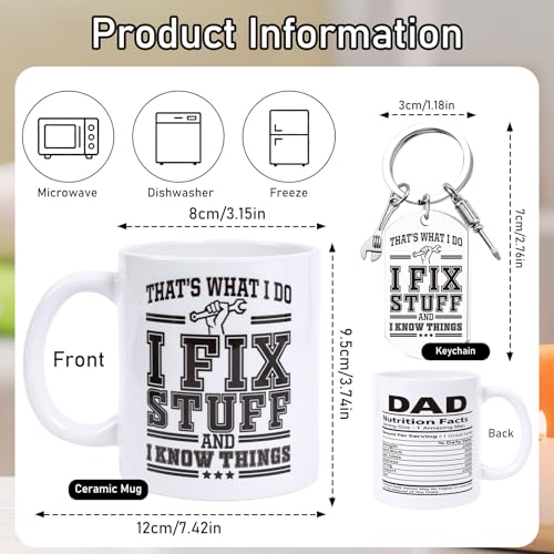 Set regalo taza y llavero 11 oz para papá y abuelo miniatura 2