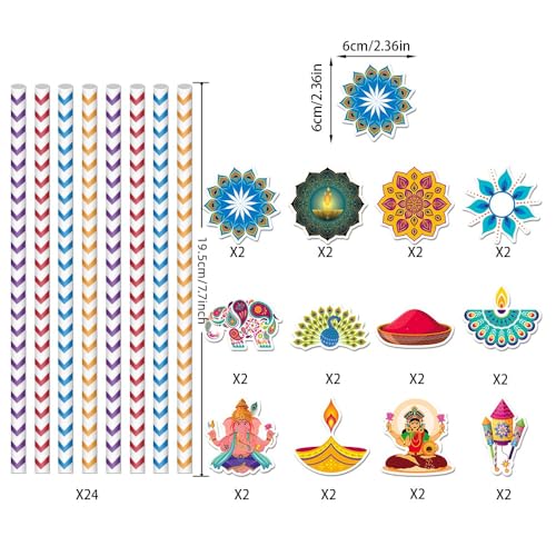 Pitillos de papel para Diwali 24 unidades miniatura 7