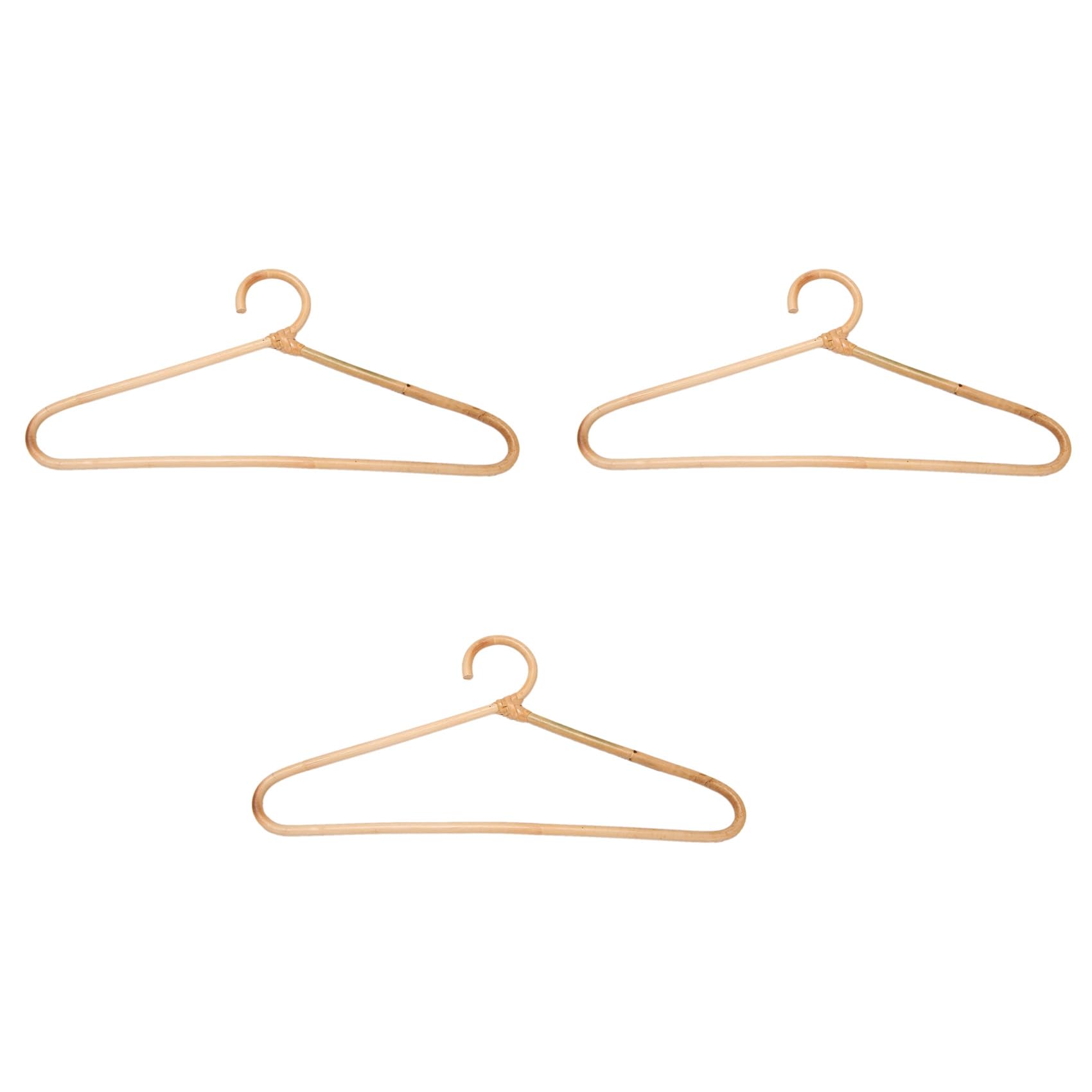 Hndhbfgrt 3X Rattan Clothes Hanger Style,Garments Organizer,Rack Adult Hanger,Room Decoration Hanger for Your Clothes.