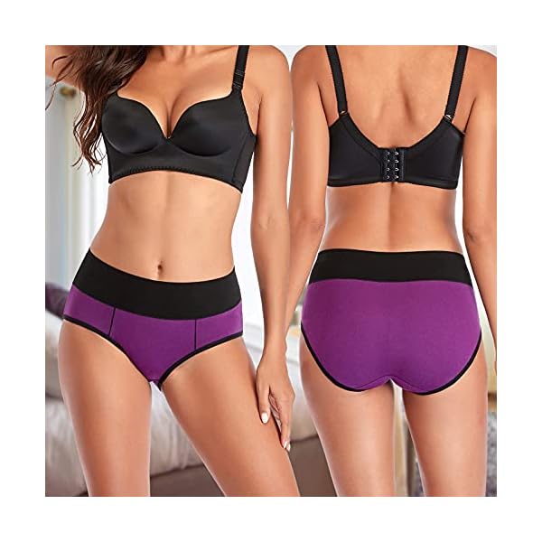 Eiggam Underwear for Women Cotton High Waist Panties Full Coverage Briefs Soft Strech Ladies Breathable Panties-Multi Pack - Image 3