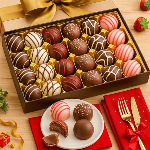 Image of WINNI - Premium 24 Pcs Truffle Chocolates Gift Pack | Belgian Dark Chocolates Gift | Handmade Celebration Chocolate Gift Box For Birthday, Anniversary, Valentine, Partner, Couple, Girlfriend, Boyfriend, Girls, Boys, Students, Kids | Imported Chocolates Bouquet | Return Gift Hamper