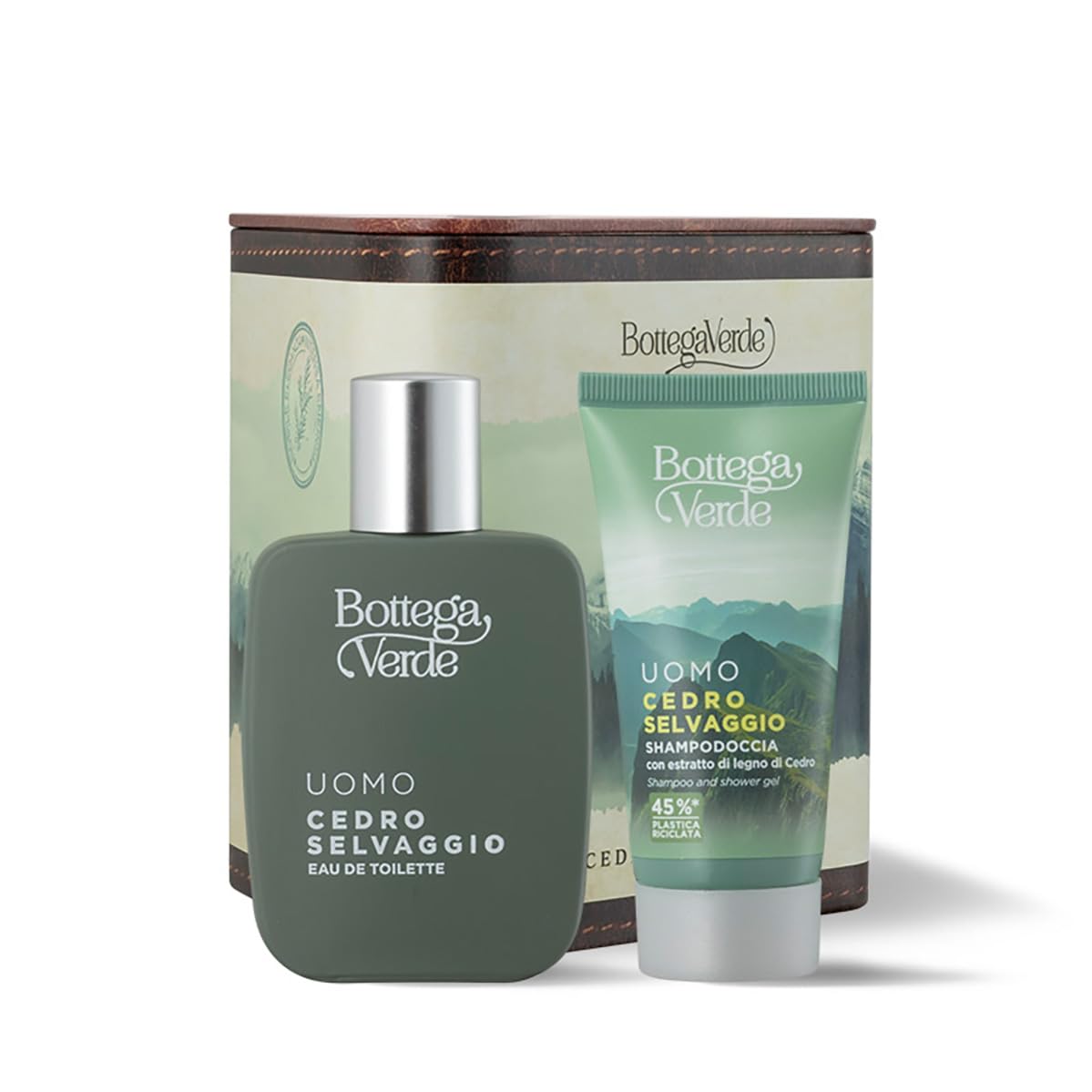 Bottega Verde - Cedro Selvaggio, Confezione Regalo Uomo con Eau de Toilette 50 ml e Shampoo Doccia 50 ml, in un Elegante Cofanetto, Idea Regalo