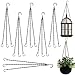 6Pcs Chaîne de Suspension de Plante Chaîne de Panier Suspendu Métal Chaîne en Métal de Pot de Fleur Suspendu Chaîne en Métal de Suspension Plante Intérieur pour Décoration de Terrasse et Jardin(Noir)