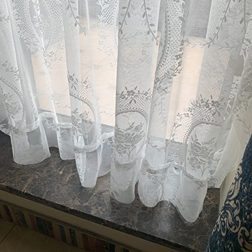Cortinas de encaje vintage para ventanas cenefas semitransparentes decorativas de un panel 4