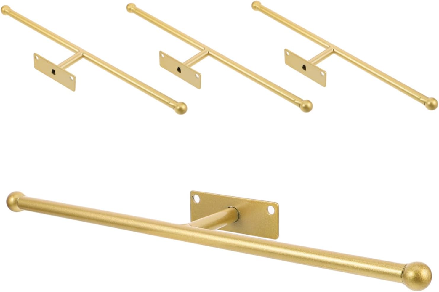 Cabilock Wall-mounted Jewelry Organizer 4pcs Set with Necklace Rack and Earring Holder, Golden Metal Hanging Storage Rack for Rings, Bracelets, Hairbands, Glasses – Space-saving Accessory