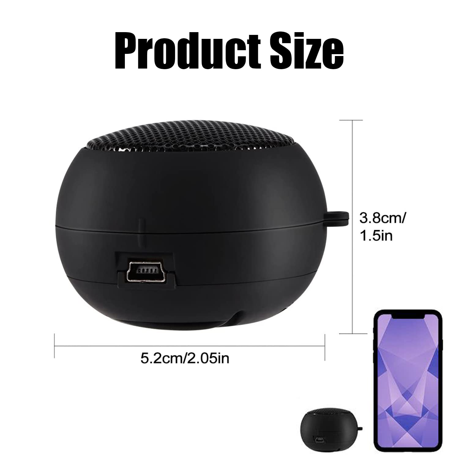 KASTWAVE Mini Speaker, Portable Speaker built-in 3.5mm Aux Audio Jack Plug, HD Stereo Sound Rechargeable Outdoor Speaker for iPad/Smart Phone/Computer