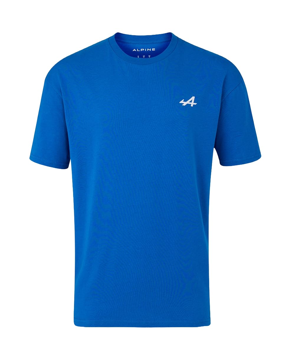 Alpine F1 Team, Official 2026 Castore Merchandise, Back Logo Graphic, Relaxed Fit, Oversized Size, Short Sleeve T-Shirt, Jersey, Blue (UK, Alpha, XXL, Regular, Regular)