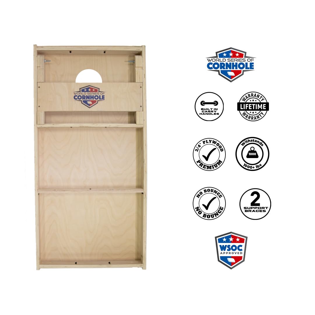 Skip's Garage RIV Surf Board Cornhole Boards - WSOC Runway Series - Includes (2) Boards (NO Bags) + (1) Case & (2) Edge Lights