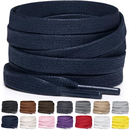 Miscly Flat Waxed Cotton Shoe Laces for Boots, Sneakers, and Shoes &ndash; Multiple Lengths and Colors...