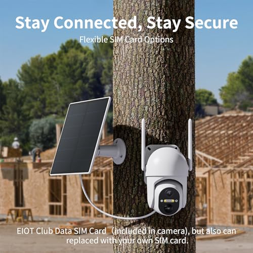 4G LTE Cellular Security Cameras Outdoor, 2 Pack No WiFi Security Camera Solar Powered with 360° View, 2K Color Night Vision, Includes SIM Card(Support Verizon/AT&T/T-Mobile) - Image 5