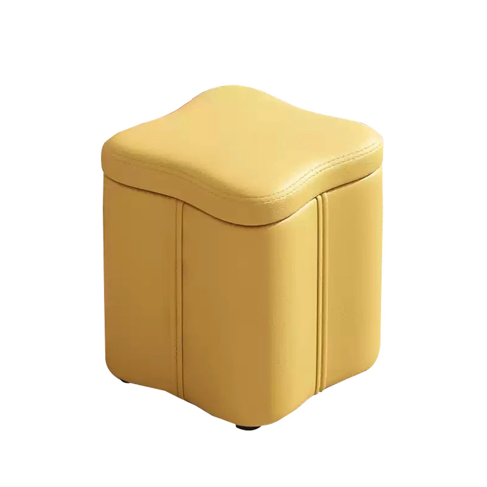 OIFAODAO Storage Bench Footstool Upholstered Footrest Box with(Yellow)