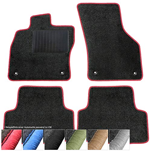 moto-MOLTICO Fußmatten Auto Velours Autoteppiche Schwarz Automatten Set 4-teilig passend für Seat...