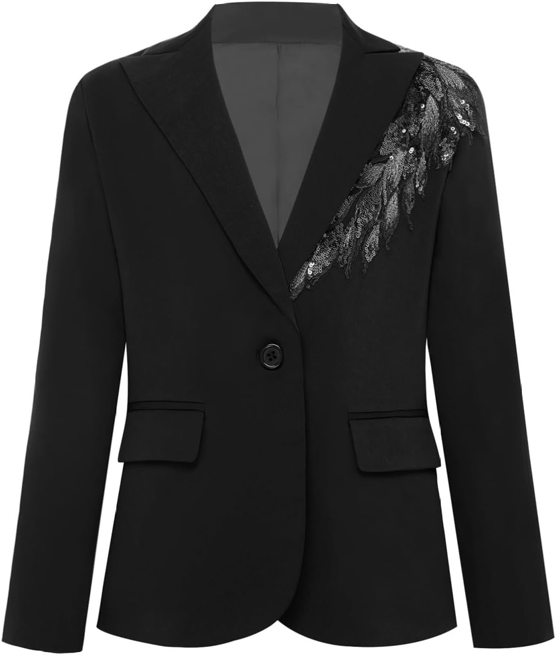 Sequined Embroidery Blazer Suit Jacket for Boys Classic Fit Kids Stage Performance Dress Coat