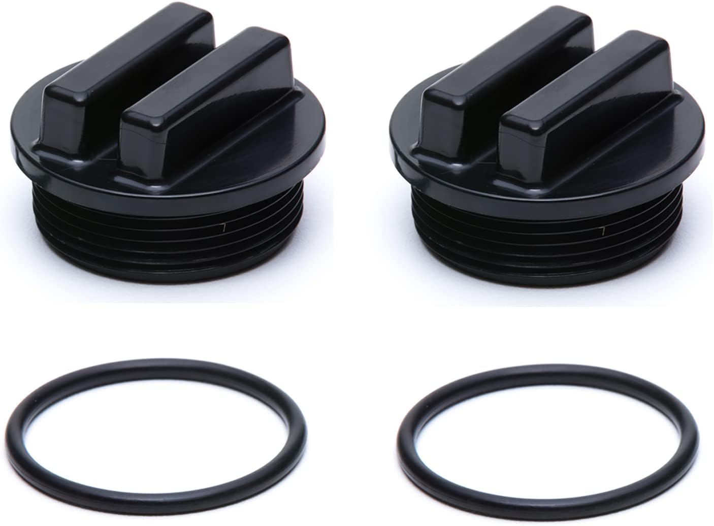 ATIE Black 1-1/2" Threaded Pool Filter Drain Plug Winterizing Plug with O-Ring SP1022CBLK, 86202000, 190030, 27001-0022 for Hayward, Pentair, Sta-Rite Pool Filter Darin Plug (2 Pack)
