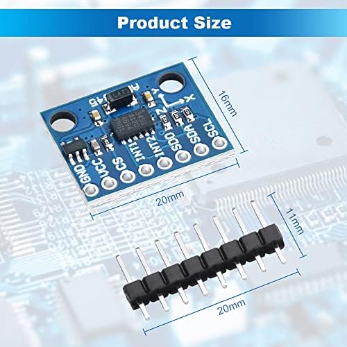 YAANBUNB 2 Pcs ADXL345 Accelerometer GY-291 Digital Gravity Sensor Module 3 Axis Analog Output Module Angular Transducer 3V-5V Acceleration Tilt Module IIC/SPI Transmission for Arduino & Raspberry Pi