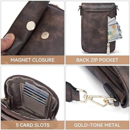 Image of BOSTANTEN Crossbody Bags for Women Cell Phone Purse Leather Wallet Handbags with Card Slots