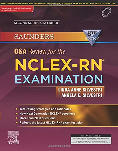 Saunders Q&A Review for the NCLEX-RN® Examination, Eighth Edition, Second South Asia Edition Paperback – 1 August 2021