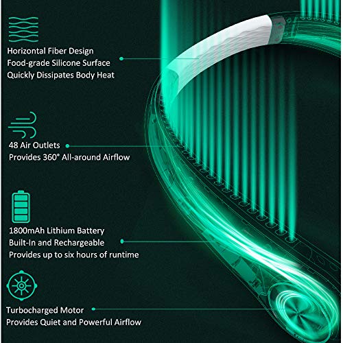 Bladeless Neck Fan With 360° Airflow, Portable Hands-Free Small Usb Fan - Rechargeable Battery Operated Personal Mini Cooling Fan, Perfect For Kids, Office, Travel, Sports, Household, Outdoor And Gift #TOP1
