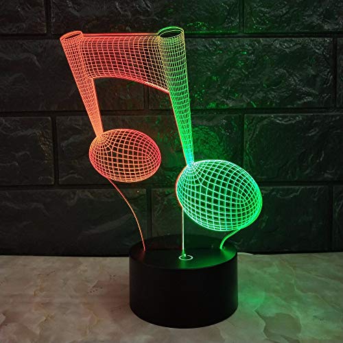 Preisvergleich Produktbild Weihnachtsgeschenk 3D Nachtlicht Musiknoten Bunte Fernbedienung Touch Led Beleuchtung Kreative Nachttischlampe, Möbel Dekoration Kinder Geburtstagsgeschenk