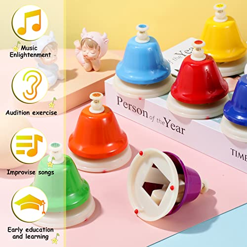 Desk Bells For Kids 8 Notes Bell Chromatic Diatonic Hand Bells Toddler Musical Instruments For Musical Learning Teaching Percussion Instrument #TOP3