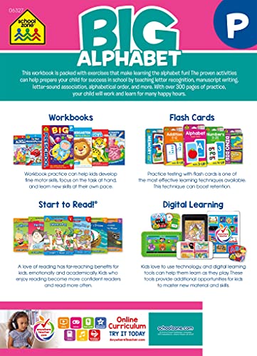 School Zone - Big Alphabet Workbook - 320 Pages, Ages 3 To 5, Preschool To Kindergarten, Beginning Writing, Tracing, Abcs, Upper And Lowercase Letters, And More (School Zone Big Workbook Series) #TOP1