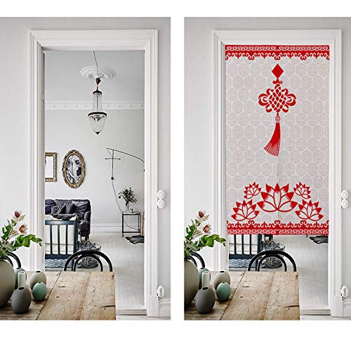 JOCAR 中国の伝統のれん おしゃれ 目隠し ング 遮光 のれん 玄関 キッチン リビング 飲食店 出入り口 幅85cm×丈150cm