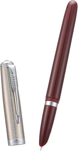 Vista 7 de Juego de 3 plumas estilográficas Jinhao 86 (negro, rojo vino y verde resina) punta extrafina con convertidor de tinta recargable Retro