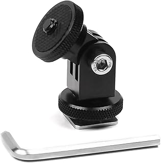 NATEFEMIN Cold Shoe Extension Base, 360Â° Rotatable Cold Shoe to 1/4 Screw Base for Camera LED Video Light Flash Light