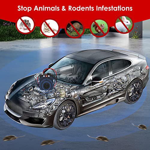 Under Hood Ultrasonic Rodent Repellent, Professional Rat Repellent For Car Engine, Mouse Deterrent For 12V 24V Vehicle Automobile Truck Rv Garage Warehouse Drive Away For Rats, Squirrels - 2 Pack #TOP4