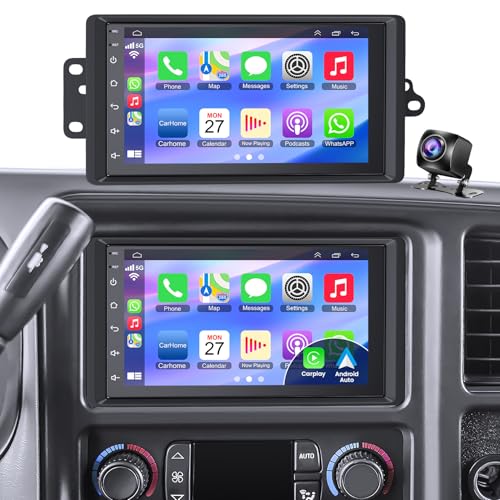 Image of 4G+64G Car Radio for 2003-2006 Chevrolet Chevy Silverado Impala Tahoe /GMC Sierra Yukon, 8-core 7 inch IPS Touch Screen Car Stereo Build-in GPS, CarPlay /Android Auto, Backup Camera /DSP /SWC, Android 15
