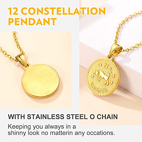 Bandmax Meisjes sterrenbeelden ketting 18K vergulde sierlijke medaillon ketting sterrenbeeld sieraden voor jongens… - Afbeelding 5