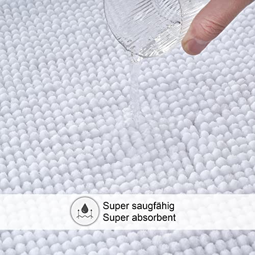 Decomira Badematte rutschfest | Als Badteppich Set kombinierbar | Badezimmer-Teppich Bad-Vorleger waschbar aus Chenille… – Ansicht 5