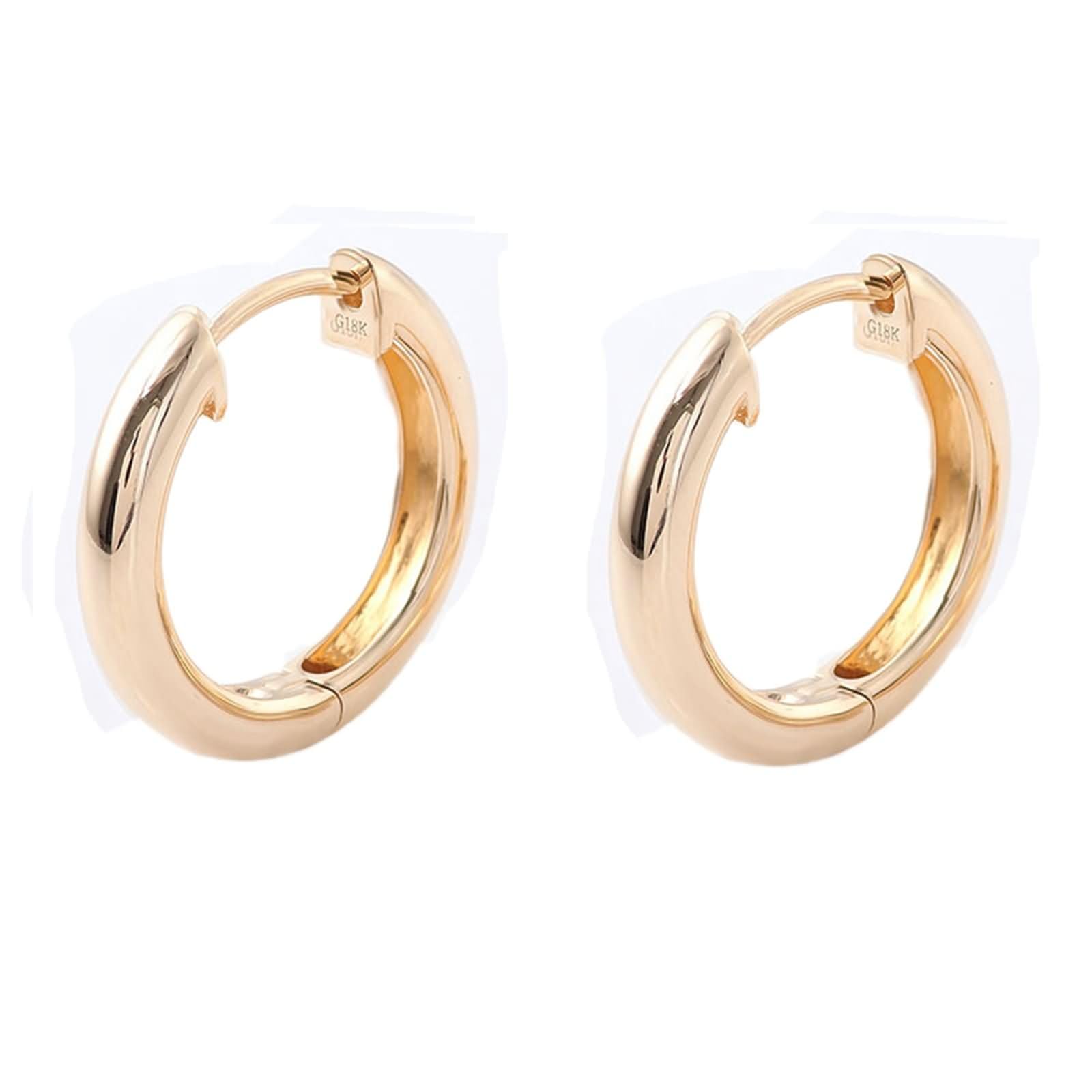 Gelbgold Ohrringe Hochzeit 375/585 / 750 für Damen, Kreis, Frauen Ohrschmuck Gold