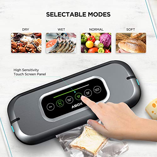 Vacuum Sealer Machine, ABOX V66 Fulll Automatic Vacuum Air Sealing System for Food Saver, with Built-in Cutter and 10 Bags