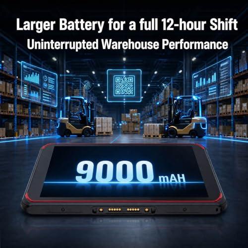 Image of Bix Upgraded Rugged Android Tablet with Barcode Scanner, 8 inch IP66 Waterproof Ruggedized Tablet with Octa-core CPU,Android 13, 4GB RAM,64GB Storage, WiFi, Business Tablet for Assets Tracking