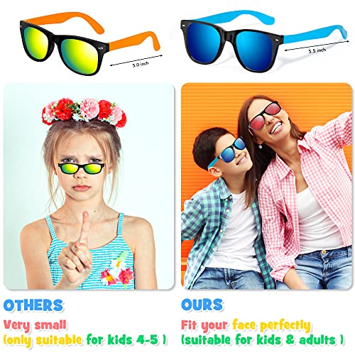 Kids Sunglasses Bulk for Ages 3-5 4-8 8-12 & Adults, 32 Pack Party Favors Neon Sunglasses with UV400 Protection, Great Gift for Birthday Supplies, Beach, Summer Pool Party, Goody Bag for Boys Girls2