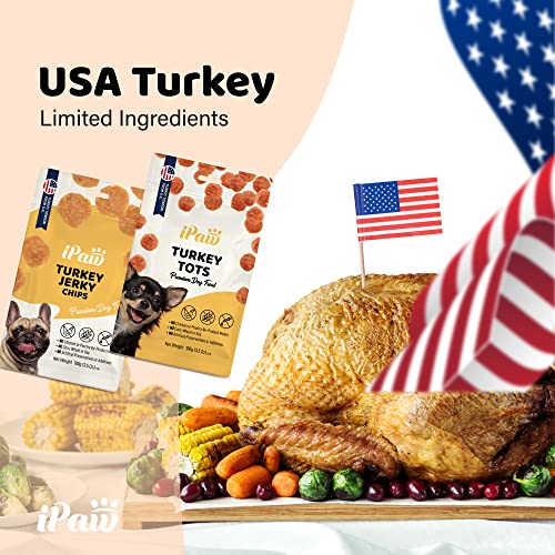 Ipaw Turkey Dog Treats For Puppy Training, All Natural Human Grade Dog Treat, Ingredient Sourced From Usa, Hypoallergenic, Easy To Digest (Tots) #TOP4