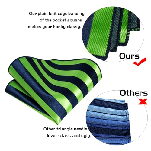 Image of 5PCS Mens Premium Silk Tie, Pocket Square, Cufflinks, Drilled Tie Ring and Lapel Pin Set for Wedding Groom Party